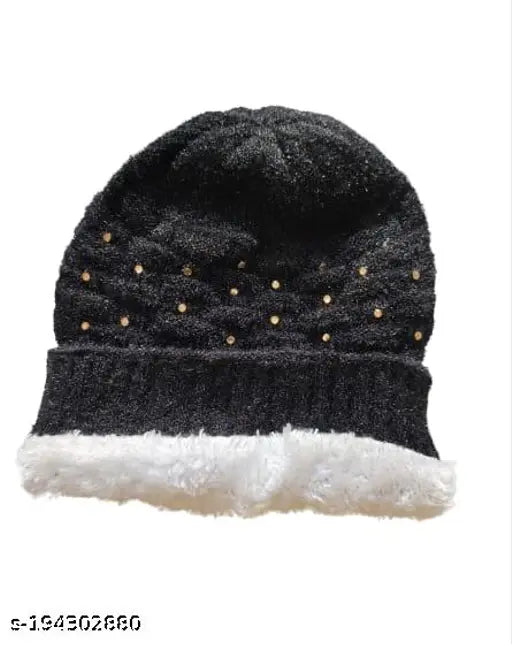 Cozy women's multicolored wool beanie in pack of 2