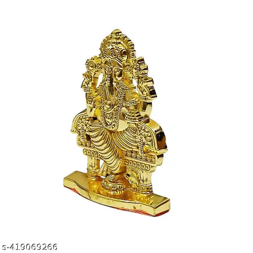 Hindu deity Ganesh metal showpiece, religious idol for home decor and pooja room, handcrafted from India