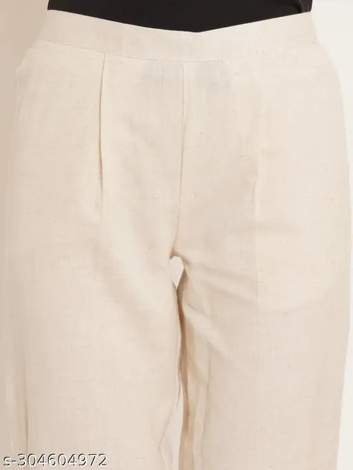 Brown embroidered women's kurta and pants, long sleeves, button closure