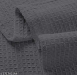Amitra Pure Cotton Dark Grey ThrowBabySofa Blanket with Waffle Pattern for Travelling