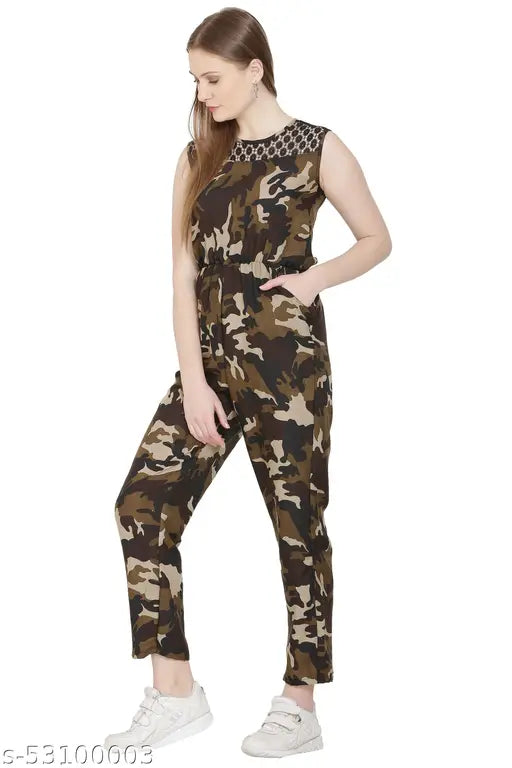 Women's poly georgette striped jumpsuit, sleeveless, perfect casual wear