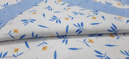 Golden leaf cotton multicolor summer toppersheet with botanical border, pack of 2 for single bed - perfect for warm-weather sleep