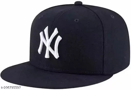Black adjustable cotton snapback cap, unisex design for men and women's summer and sports activities. Quick-dry, water-repellent, and comfortable fit for all ages