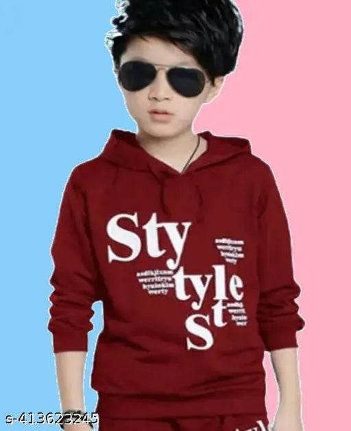 Modern Cotton Full Sleeves Printed Partywear Hooded Tshirt For Boys | Boys Tshirt | Cotton Tshirt |