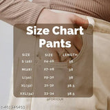 Size Chart Pants: Size S, M, L; Length 28", 30", 32"; Inseam 29", 31", 33
