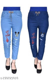 Schsteindar MICKEY printed denim jeggings pack of 2, India-made casual and formal wear in regular sizes