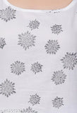 White cotton sleeveless kurta with dupatta set