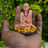 25-inch Dust Marble Swami Samarth God Idol Murti for Car Dashboard - Indian Religious Home Decor