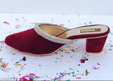 PU embellished open-back ballerinas, Indian high-quality heel footwear for sophistication