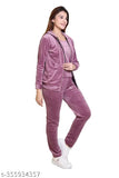 Candy Pink Velvet 3-Piece Tracksuit Set for Women - Indian premium velvet loungewear on display