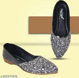 Embellished suedesynthetic Bally and Juttis for women, Indian footwear in various sizes from IND-4 to IND-9