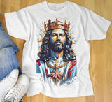 Men's polycotton jesus photo printed t-shirt, round neck, half sleeves, regular fit - ultra soft, comfortable, lightweight