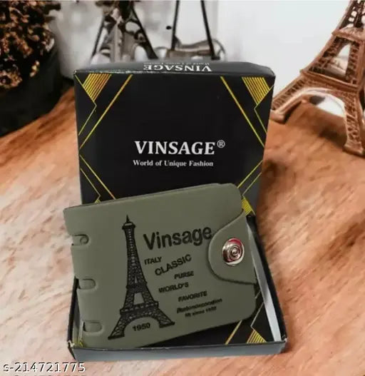 Synthetic printed net, two-compartment bi-fold mens wallet - Vinsage Trending Stylish Wallet for Men on move