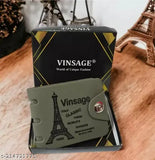 Synthetic printed net, two-compartment bi-fold mens wallet - Vinsage Trending Stylish Wallet for Men on move