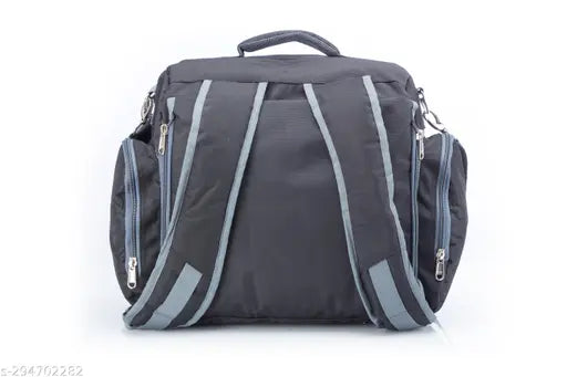 Black maternity diaper bag with 11 pockets by VParents, versatile for backpack, shoulder, and hand use