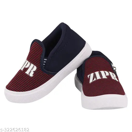 Pack of 2 kids casual sneakers with zip closures, navy and red color scheme