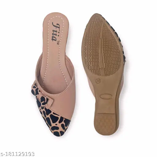 Pink synthetic slip-on sandals, colorblocked FiiA Women's Fashion Bellies & Ballerinas, suitable for daily wear (IND-4, IND-5, IND-6), Indian origin