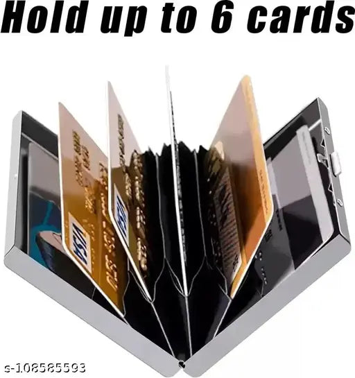 Metal waterproof executive wallet, solid construction, 5 compartments, credit/debit/ATM/ID cards holder, slim and portable, ultimate card protection, classic design, India-made
