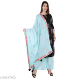 Graceful women's cotton kurta sets, printed net, three-quarter sleeves, palazzos, India origin
