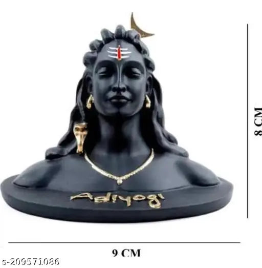 Black resin car dashboard trishul statue with 9cm height, Adiyogi Shiva figurine, Lord Adiyogi decoration for home office