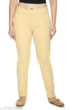 Beige cotton jeggings by PREEGO - stylish, glamorous women's pants for formal and casual occasions. Made in India