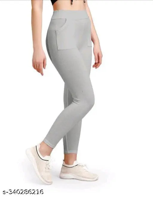 Cotton blend solid net unique women's jeggings, gorgeous and stylish for fashion-forward wear