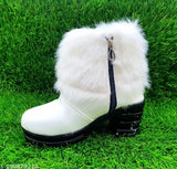 Stylish synthetic leather kids boots in trendy solid pattern, slip-on design, size range 1-10 years, India origin