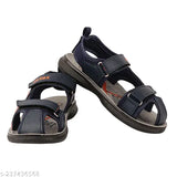 Black and blue fabric strappy sandals with Velcro fastening, suitable for outdoor activities