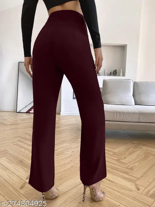 Cotton blend classic glamorous trousers for women, solid net, size 26/waist 28in/length 40in, Indian origin
