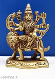 Brass statue of Goddess Maa Durga (Kali), handcrafted using traditional Indian sand casting. Measures approximately 2.5" x 3" x 2". Ideal for home altar or religious gift