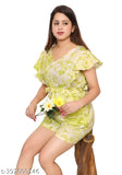 Light green cotton slub jumpsuit with V-neck, short sleeves, side pockets, and elastic waist with belt - versatile style for women and girls
