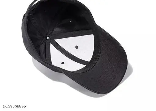 Cotton baseball cap with white letters on the front