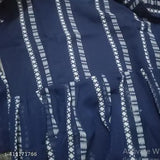 Georgette striped straight kurti for women, monsoon sale, festival special - Nyra Cut design
