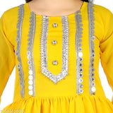 Embroidered A-line Georgette kurta with sharara bottom, suitable for kids aged 4-8 years, India-origin fashion