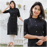 Black kurta with button details