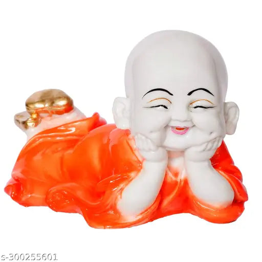 ArtofDot laughing Buddha statue, poly resin figurine for home decor, 6"x4.5"x3.5", Indian origin