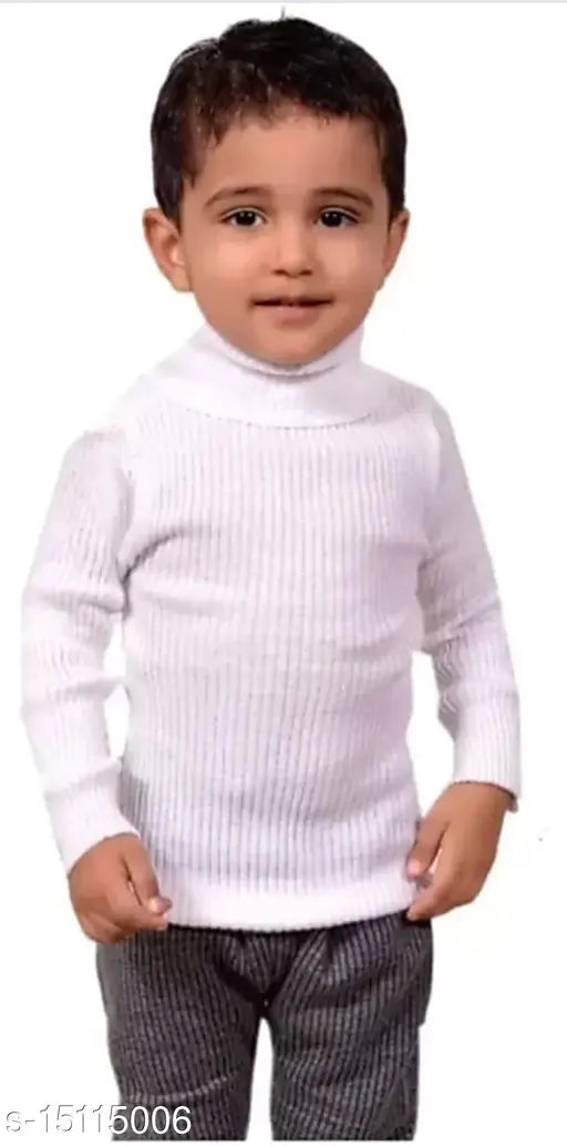 White wool striped sweater for boys, long sleeves, 0-12 months size pack
