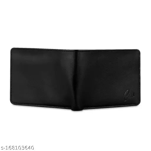 PU leather men's wallet, classic style, two zip pockets, free size (11cm x 10cm), India origin