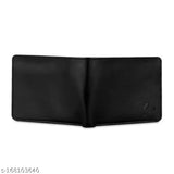 PU leather men's wallet, classic style, two zip pockets, free size (11cm x 10cm), India origin