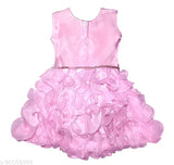 Sleeveless cotton linen embellished net dress for baby girls (12-18M, 18-24M, 2-3Y), Tinkle Stylus Girls Frocks, Indian designer