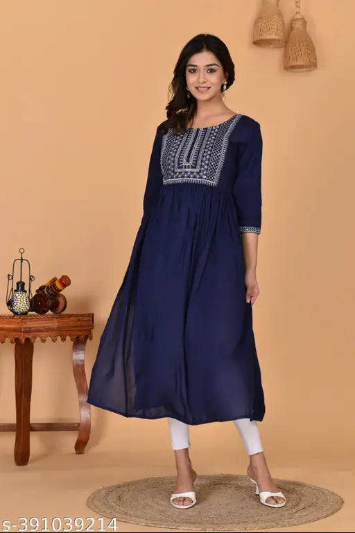 Blue naira cut kameez, long sleeves