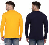 Multicolor cotton blend long sleeves V-neck Tshirt, vibrant and versatile fashion essential for men or women