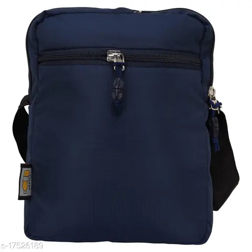 Blue casual slingbag, adjustable shoulder strap, zip closure