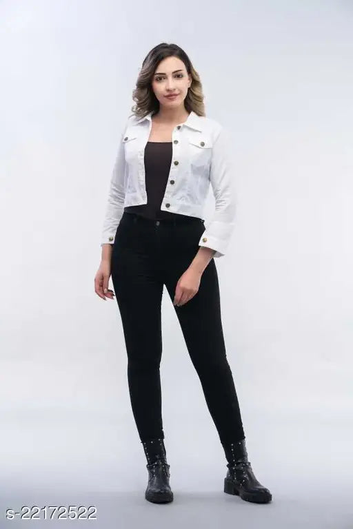 Denim Alisha Ensemble Women's Jacket by S.A.F Creation - Solid, long-sleeved ethnic jacket in various sizes for trendy, stylish looks