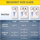 White Glace Cotton Geometric Print Flat Sheet (60x90) for Single Bed - ASHA FURNISHING