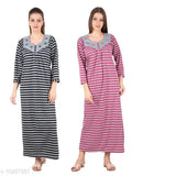 Women's winter wool nightsuit, free size 1, printed net pattern