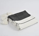 Cotton boho throw blanket for bed, sofa, couch, outdoor farmhouse picnic. Hand-woven yarn material, warm fall colors