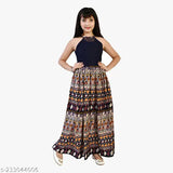 Multi-colored long dress for girls' party or casual wear
