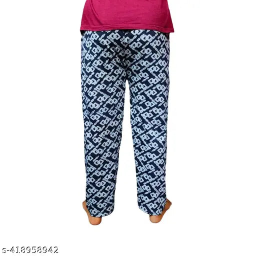 Women's lounge wear set, printed cotton pajamas, lower cut style