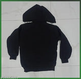 Black winter hoodie with drawstrings